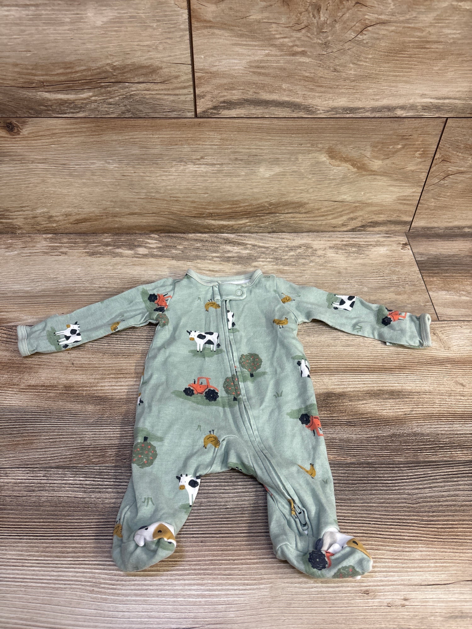 Just One You Farm Animal Sleeper Green sz Newborn