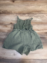 Cupcake & Cashmere Eyelet Trim Gauze Romper Olive sz 4T