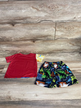 2pc Dino Shirt & Shorts Red sz 12-18m