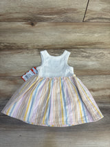 NEW Cat & Jack Striped Multicolored Tank Dress White sz 12m