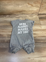Cat & Jack Mom Always Makes My Day Romper Grey sz Newborn
