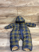 Eddie Bauer Fur Lined Hooded Snowsuit Green sz 3-6m
