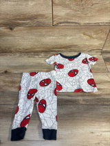 Marvel Spider-Man 2pc Pajama Set White sz 12m