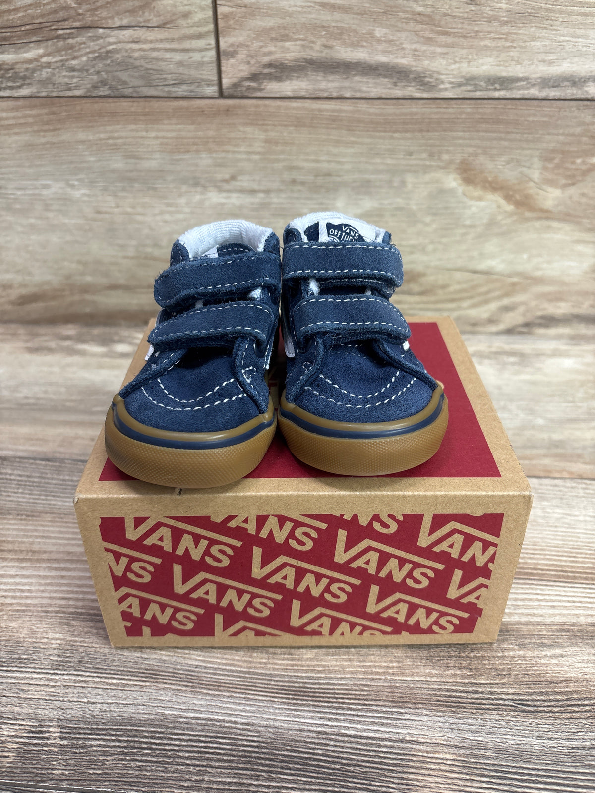 NEW Vans Sk7-Mid Reissue V Suede/Denim Sneakers Blue sz 4c