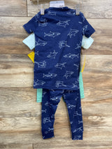 Kirkland 4pk Shark Print Pajama Set Blue sz 3T