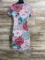 My Bump Grey Floral Dress sz Large - Me 'n Mommy To Be