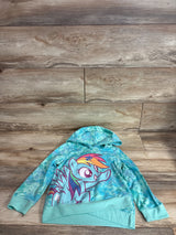 My Little Pony Rainbow Dash French Terry Pullover Crossover Hoodie Teal sz 4T