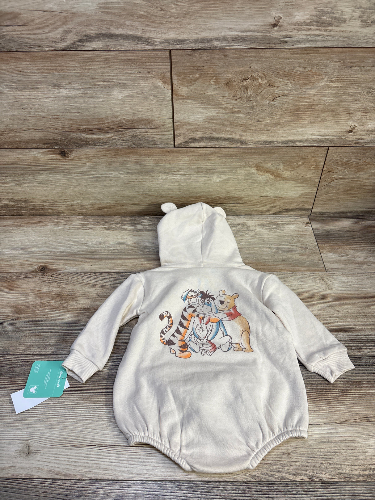 NEW Disney Baby Winnie The Pooh Sweatshirt Bubble Romper Beige sz 3-6m