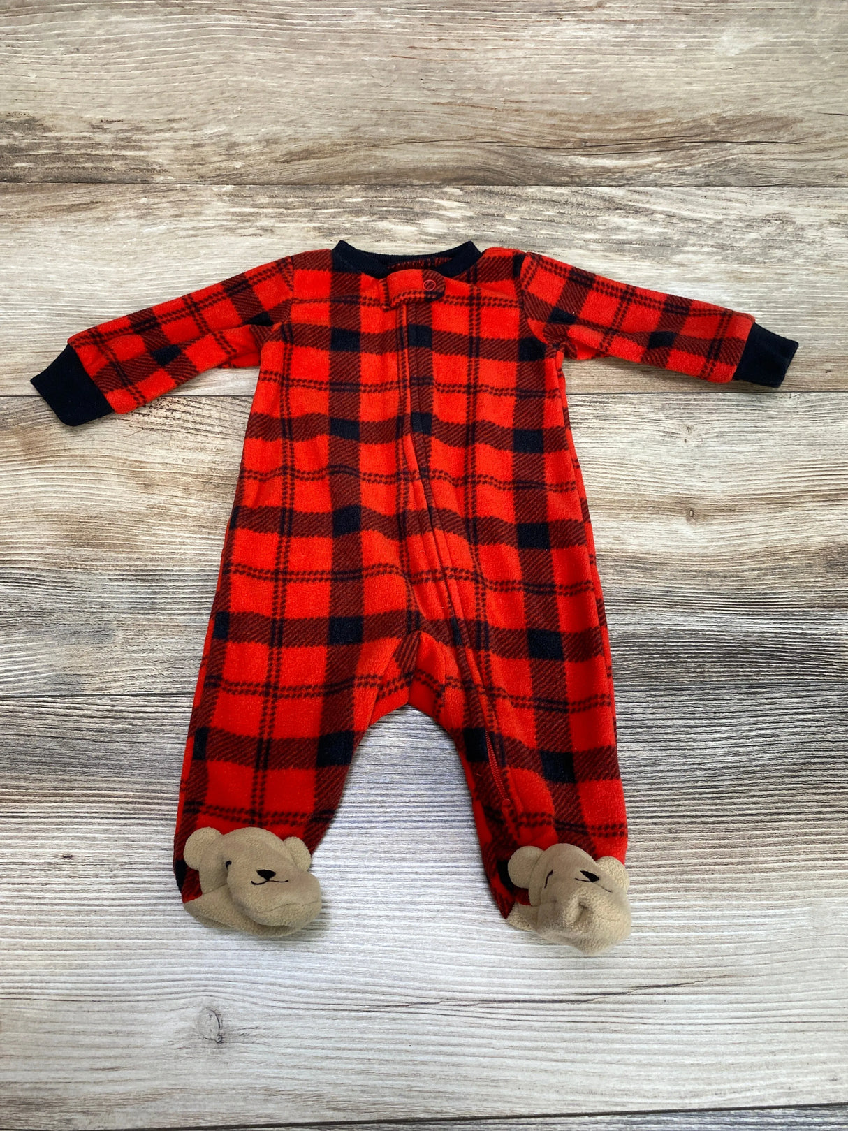 Carter's Plaid Blanket Sleeper Red sz Newborn