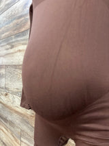 Ribbed Long Sleeve Jumpsuit Brown sz Medium - Me n Mommy To Be