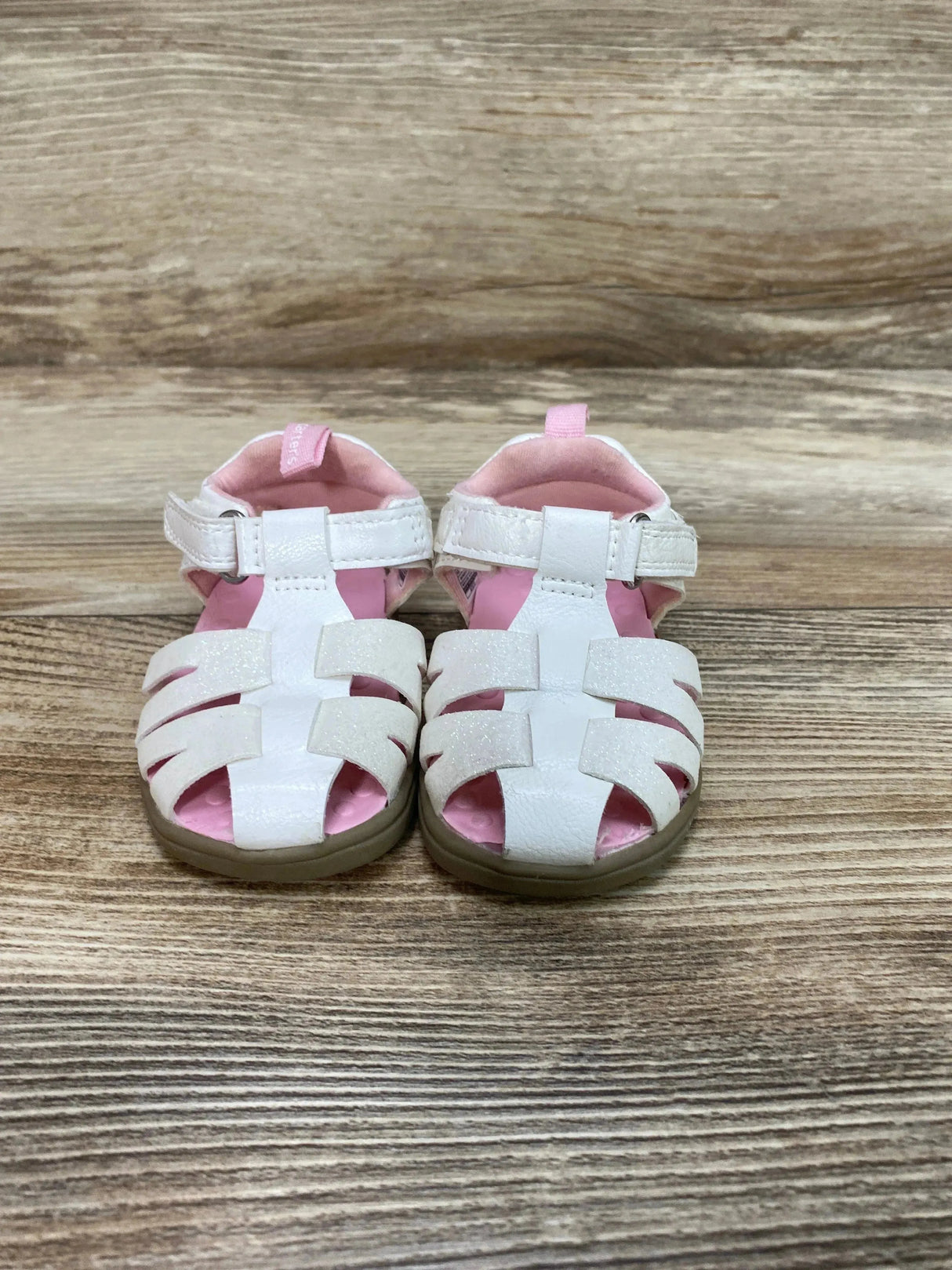 Carter's Every Step Glitter Fisherman Sandals White sz 2c