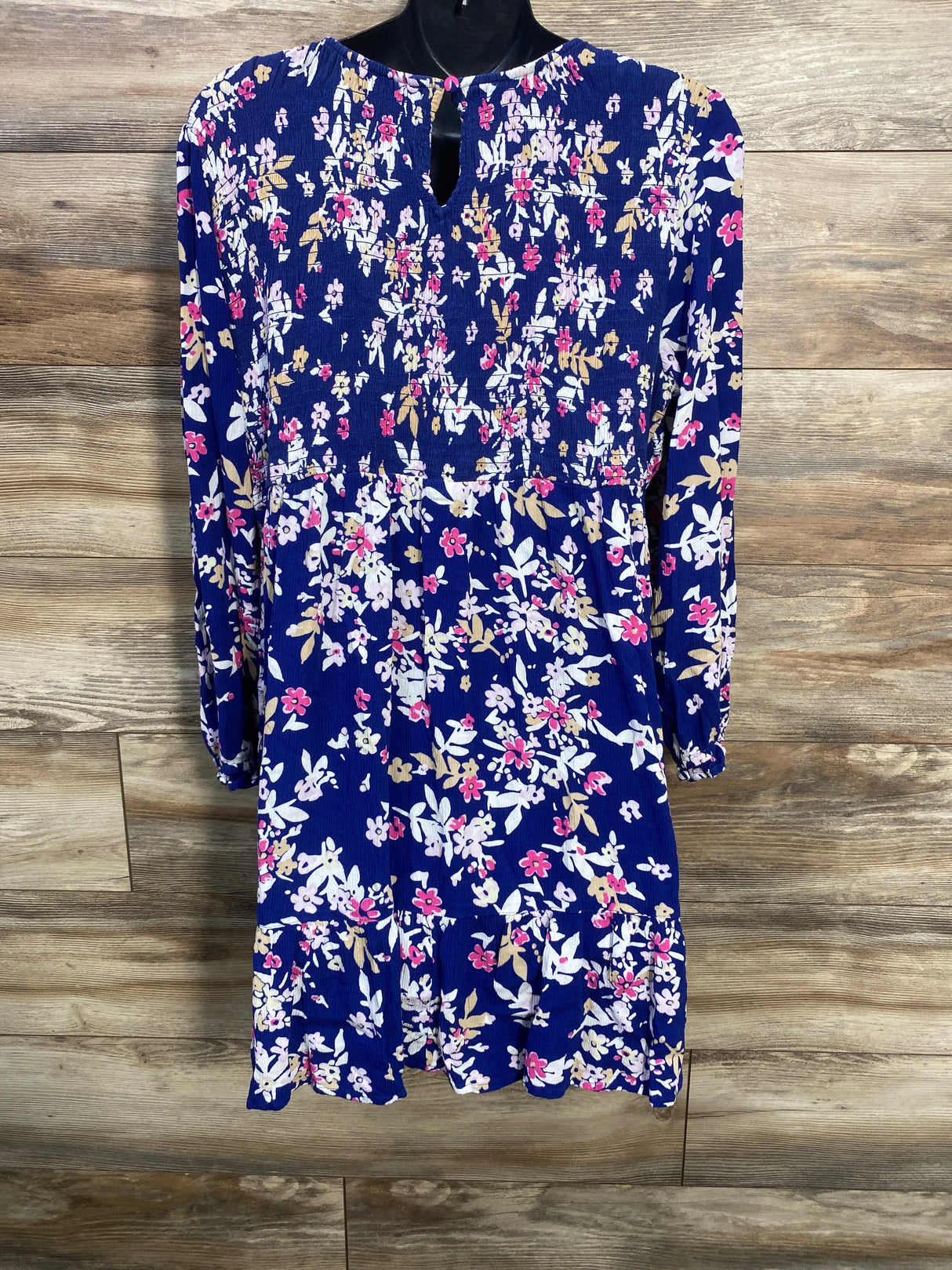 Sonoma Maternity Smocked Floral Dress Blue sz XL