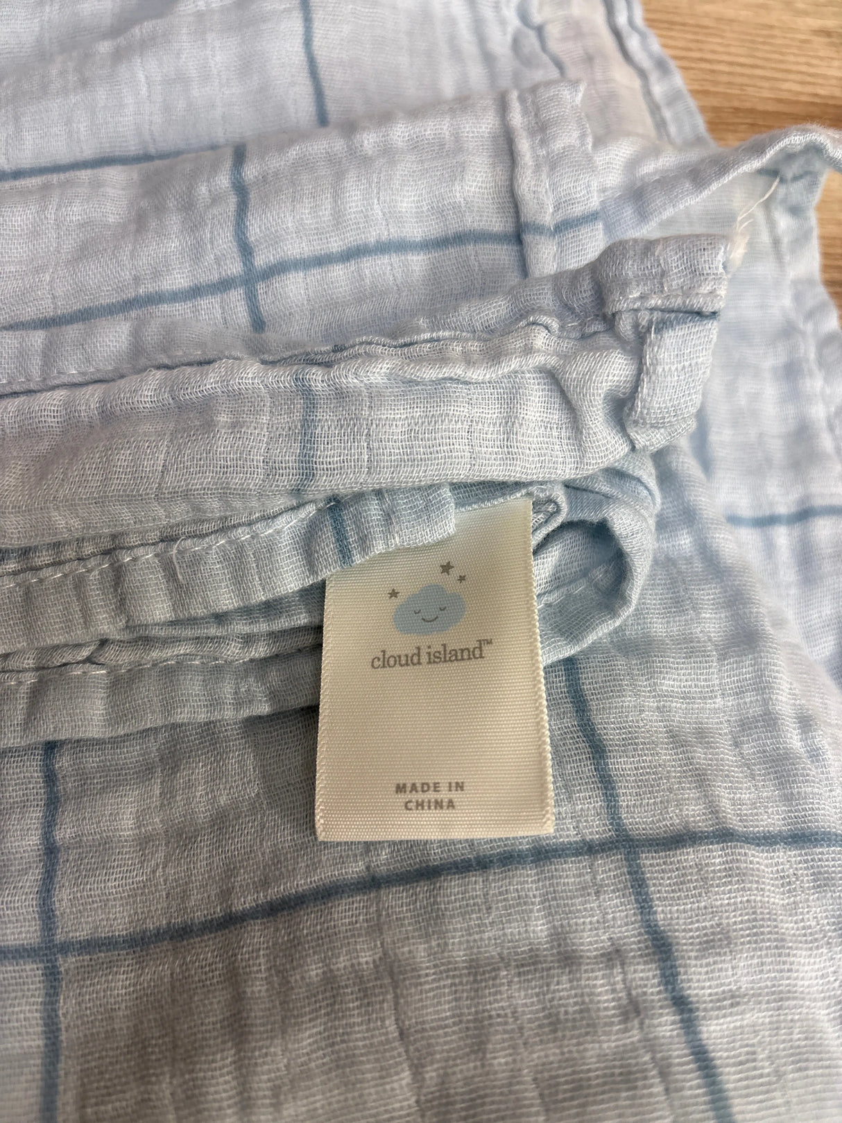Cloud Island Muslin Swaddle Blanket, Blue