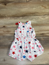 First Impressions Star Print Sleeveless Romper White sz 6-9m