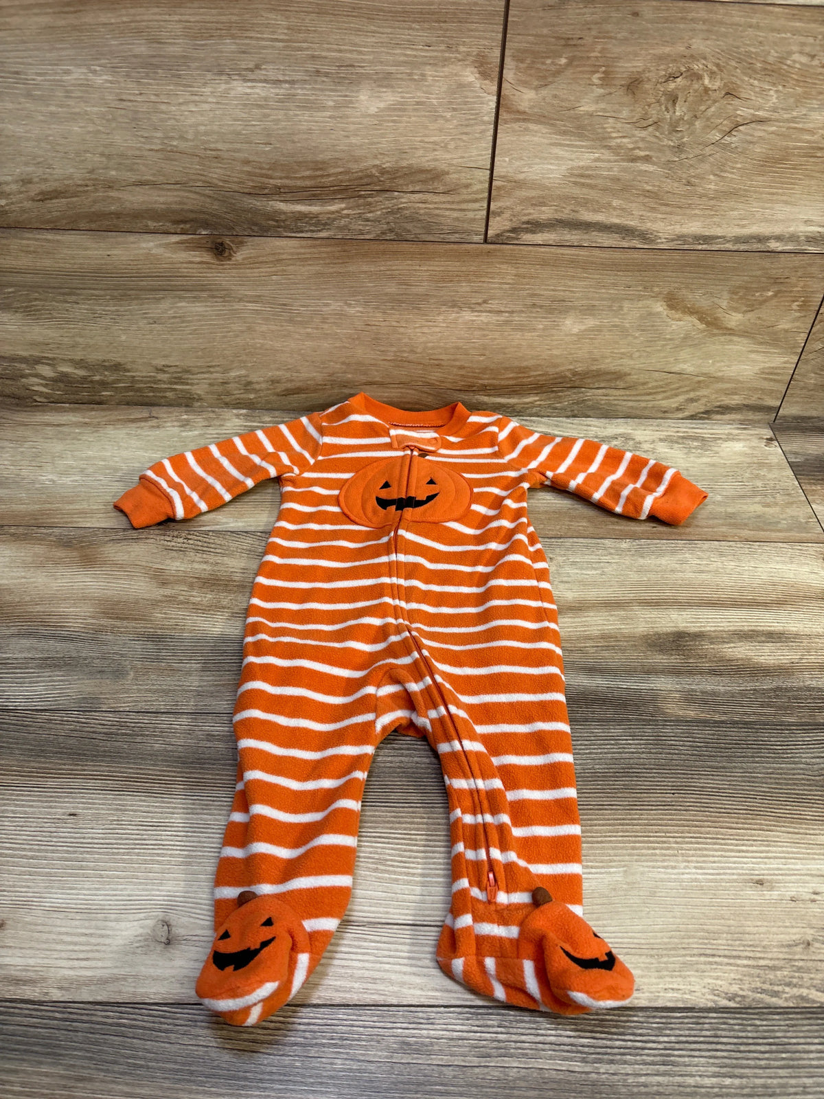 Just One You Striped Pumpkin Blanket Sleeper Orange sz 6m