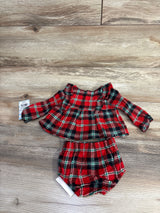 NEW Cat & Jack Plaid Flannel Dress & Bloomers Red sz Newborn