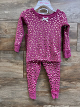 NWOT Betsey Johnson 2pc Leopard Velour Pajama Set Pink sz 2T