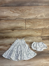 Makemake Organics 2pc Sleeveless Dress & Bloomers Set White sz 12-18m