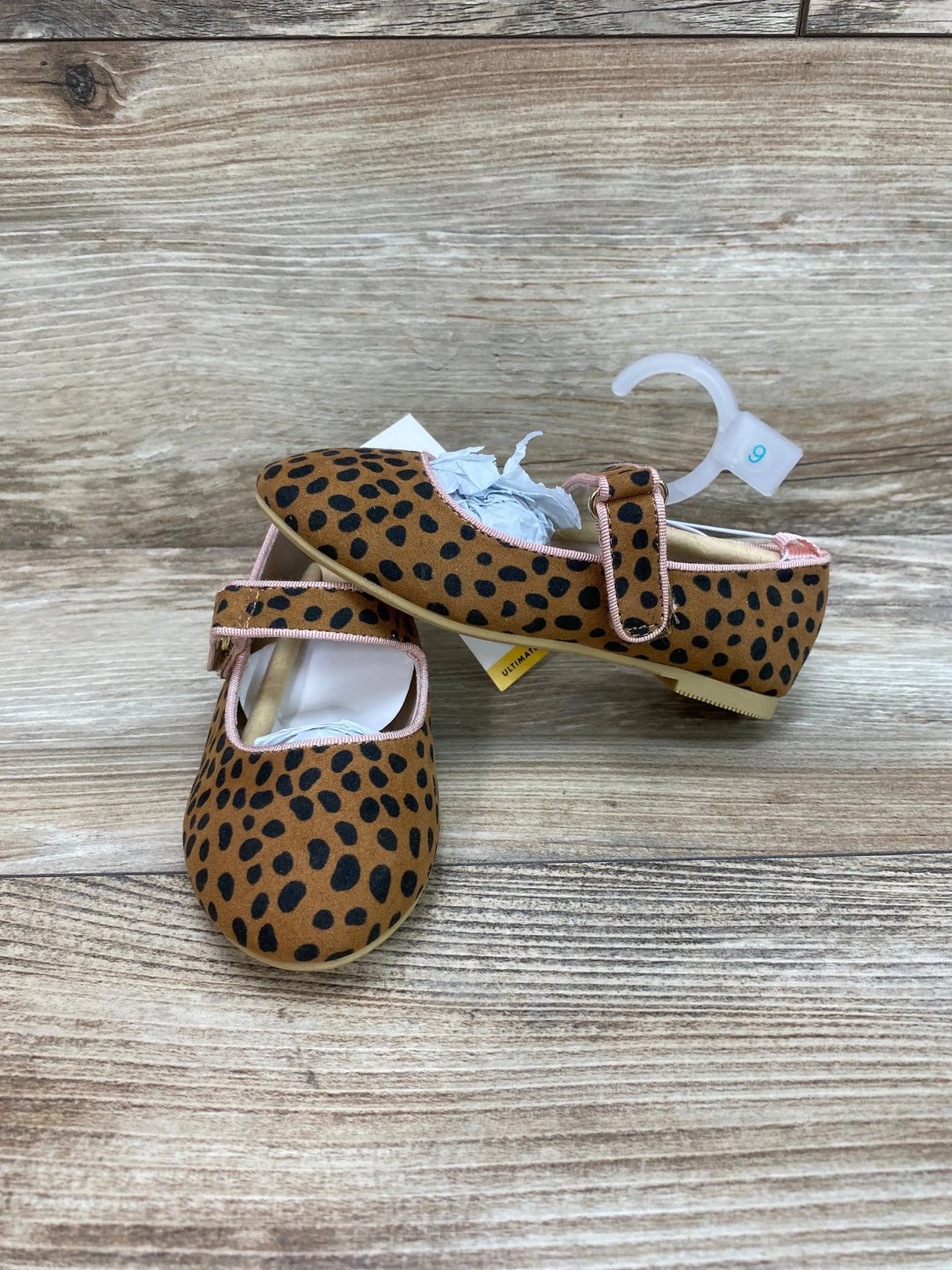 NEW Cat & Jack Addy Ballet Flats Cheetah Print Tan sz 9c