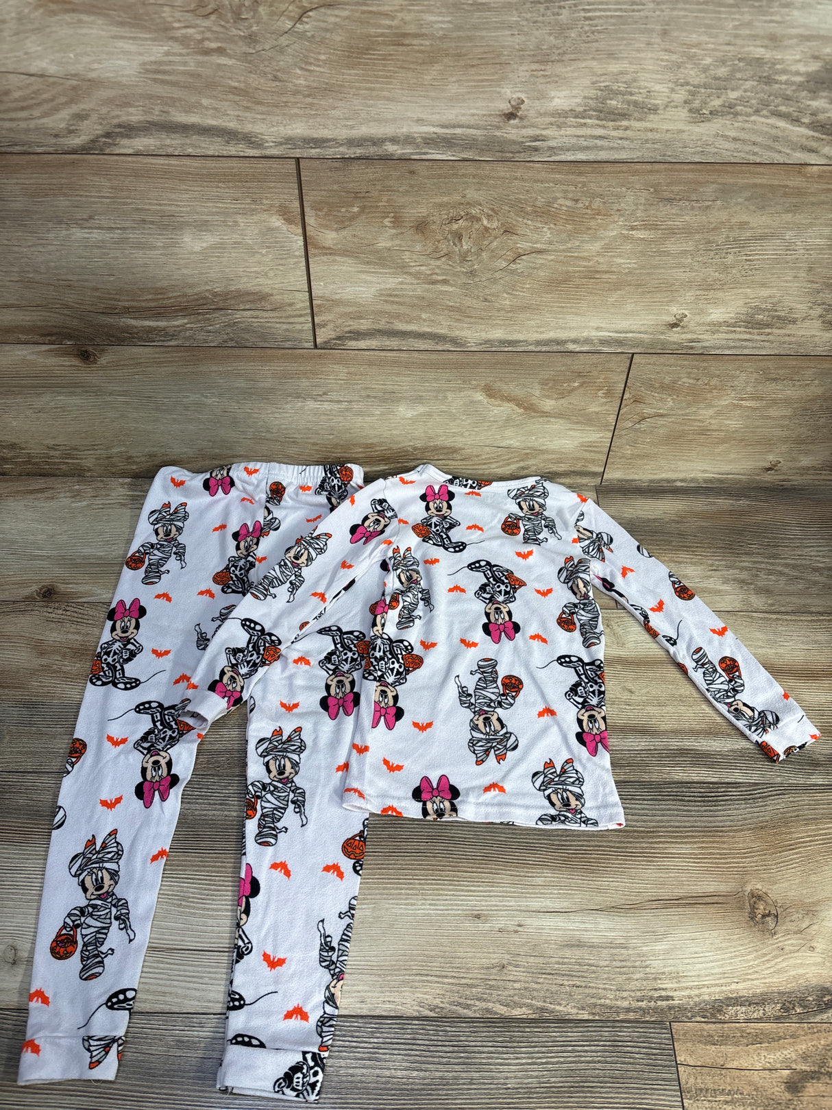 Disney 2pc Minnie Mouse Halloween Pajama Set White sz 5T