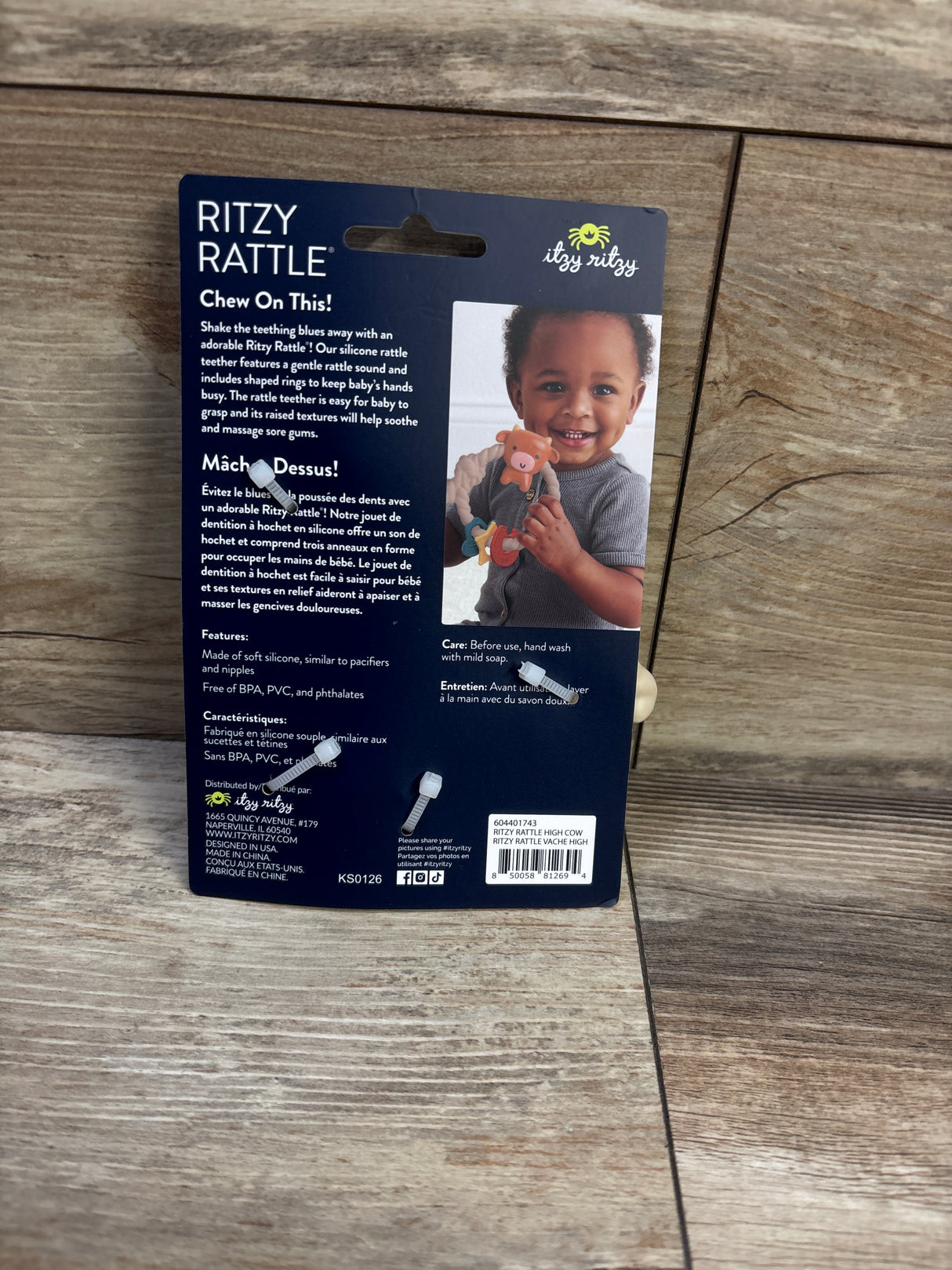 NEW Itzy Ritzy Ritzy Ring Rattle & Teether - Highland Cow