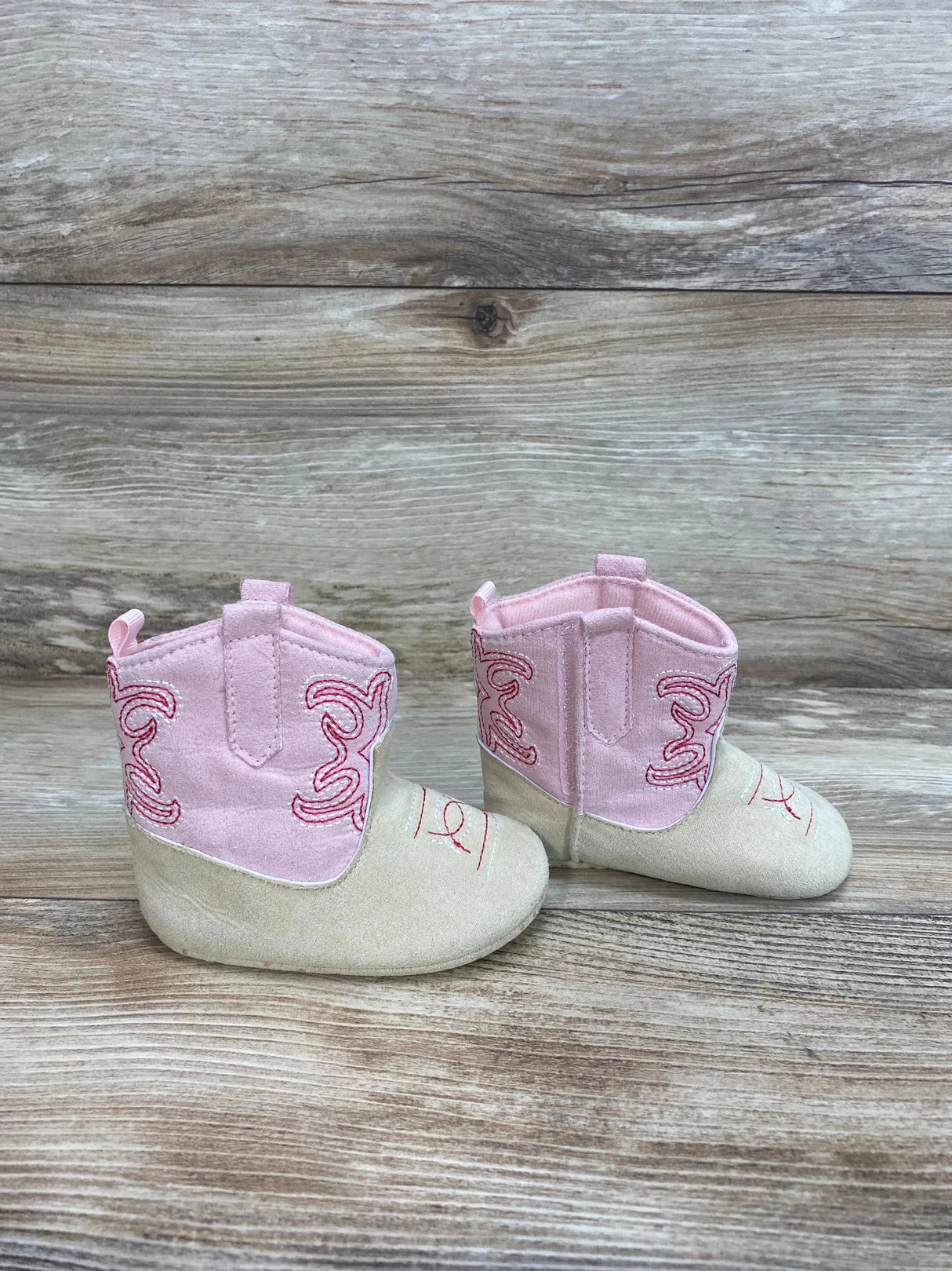 Stepping Stones Western Crib Booties Pink sz 9-12m