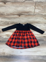 Long Sleeve Buffalo Check Dress Black/Red sz 2T