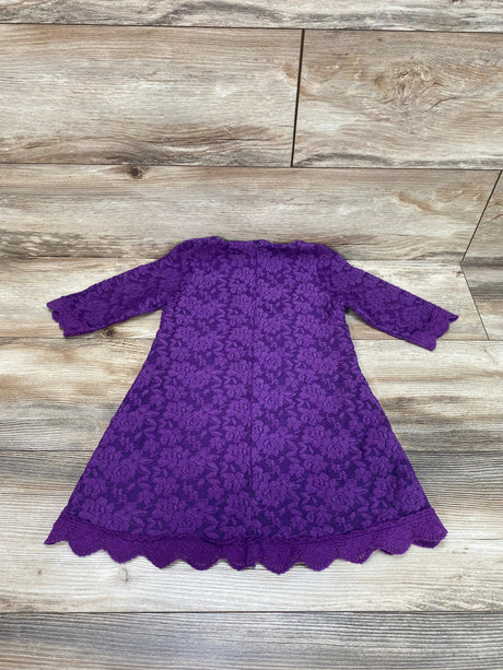 April Girl Purple 3/4 Sleeve Lace Dress sz 5T - Me 'n Mommy To Be