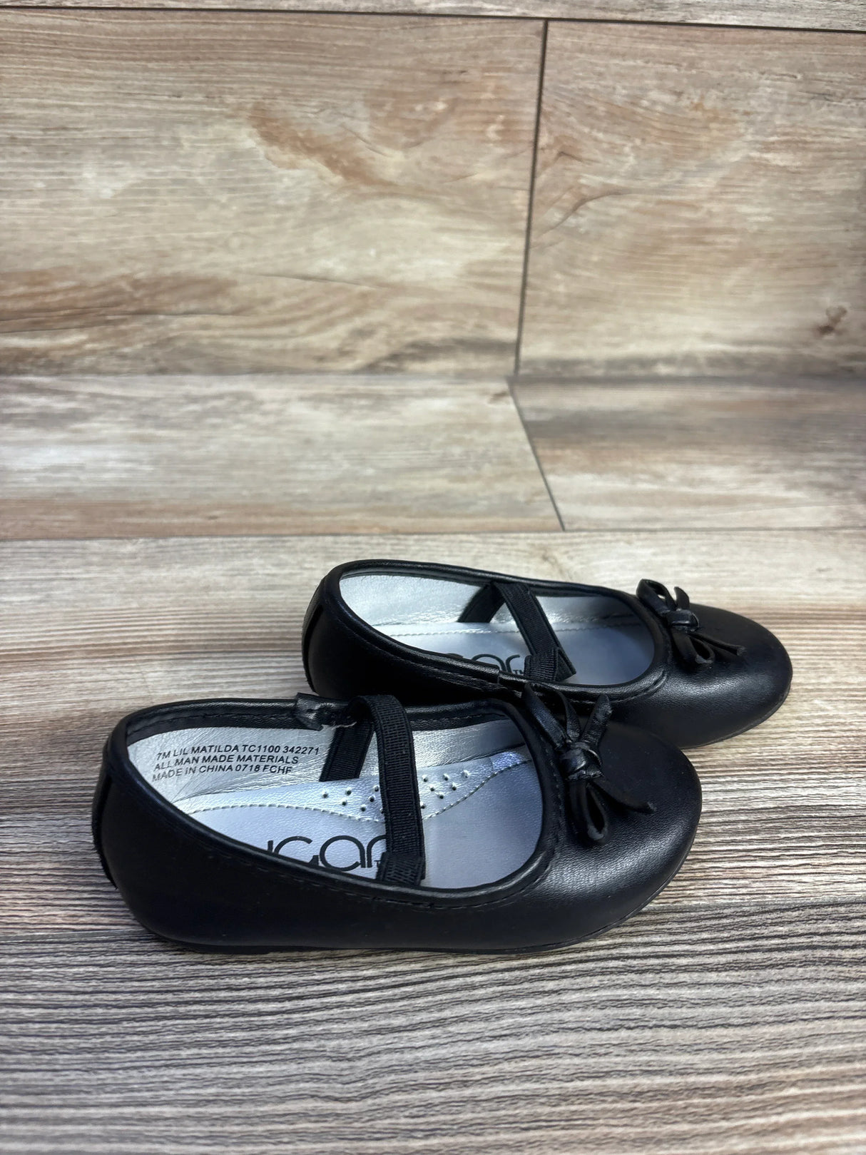 Sugar Lil Matilda Bow Flats Black sz 7c