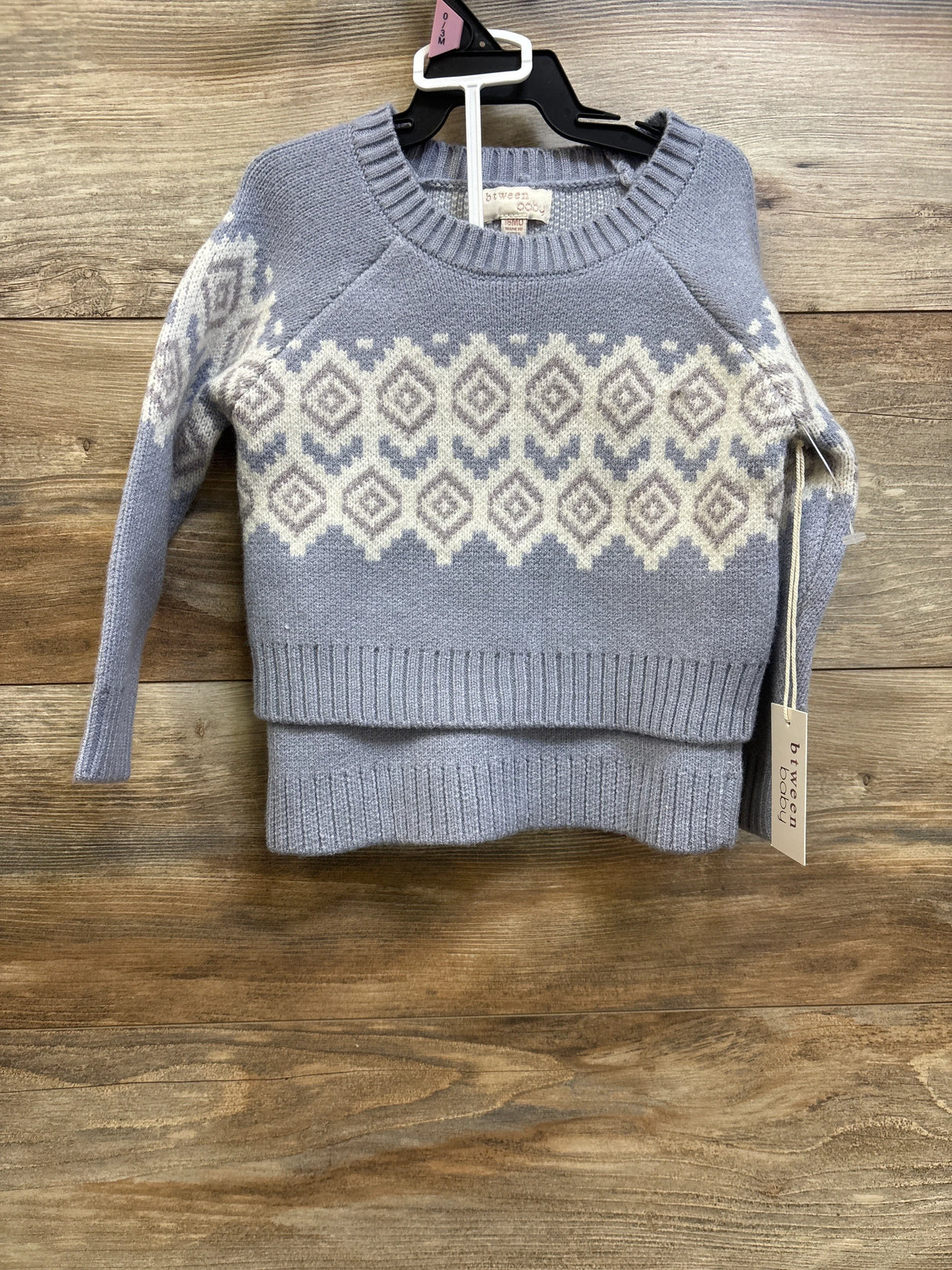 NEW Btween Baby 2pc Knit Sweater & Skirt Set Blue sz 18m