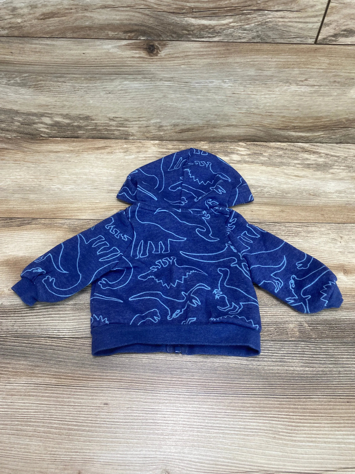 Okie Dokie Dinosaur Print Full Zip Hoodie Blue sz Newborn