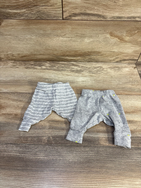 Simple Joys 2pk Dino & Striped Pants Grey sz Preemie - Me n Mommy To Be