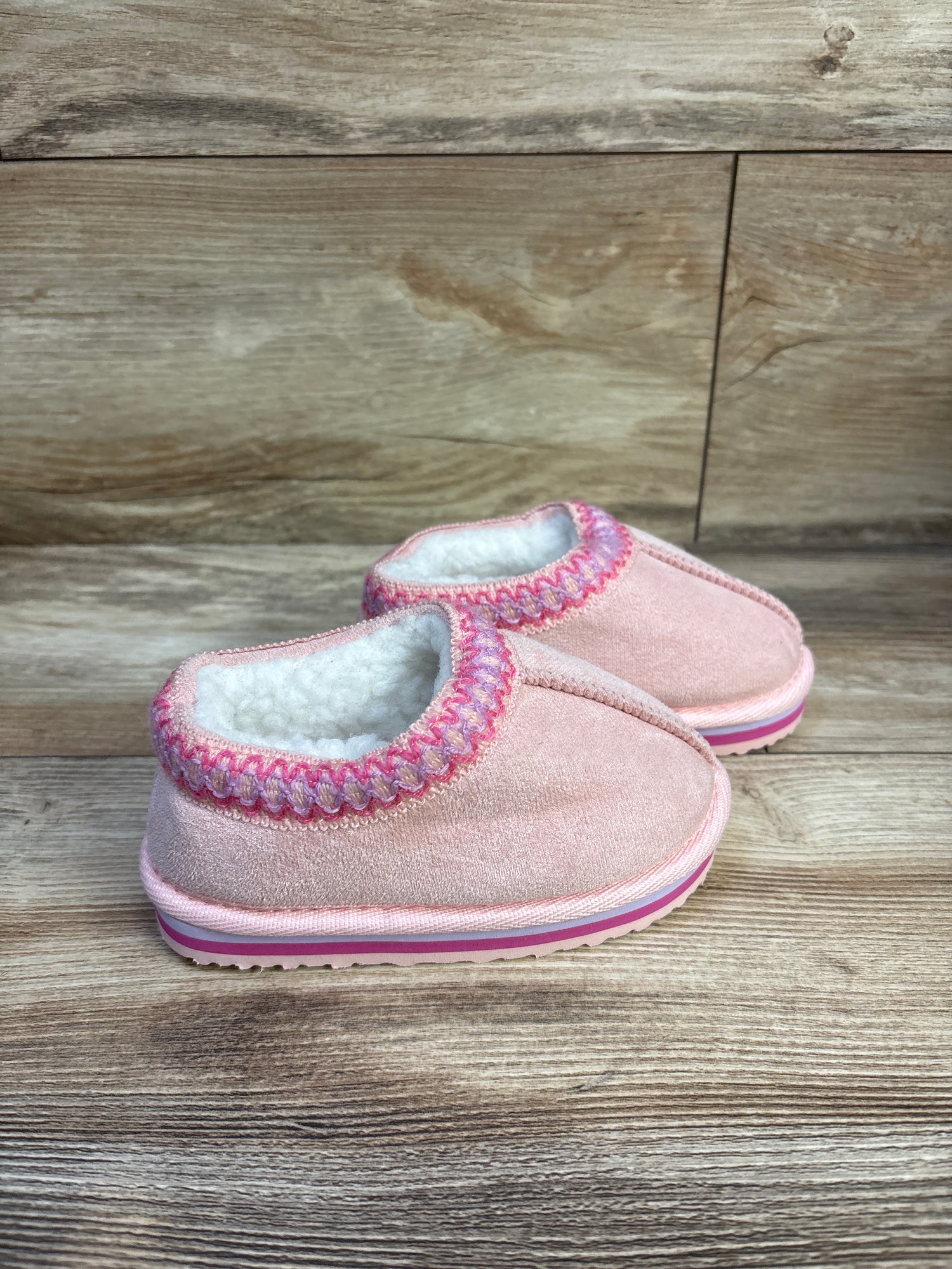 Capelli Faux Fur Lined Slippers Pink sz 7c