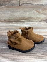 Baby Gap Vegan Suede Bow Ankle Boots Brown sz 4c