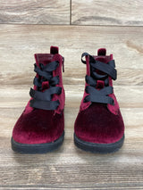 Cat & Jack Giovanna Velvet Boots Burgundy sz 9c