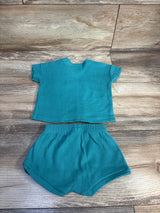 Carter's 2pc Waffle Knit Shirt & Shorts Set Teal sz 3m