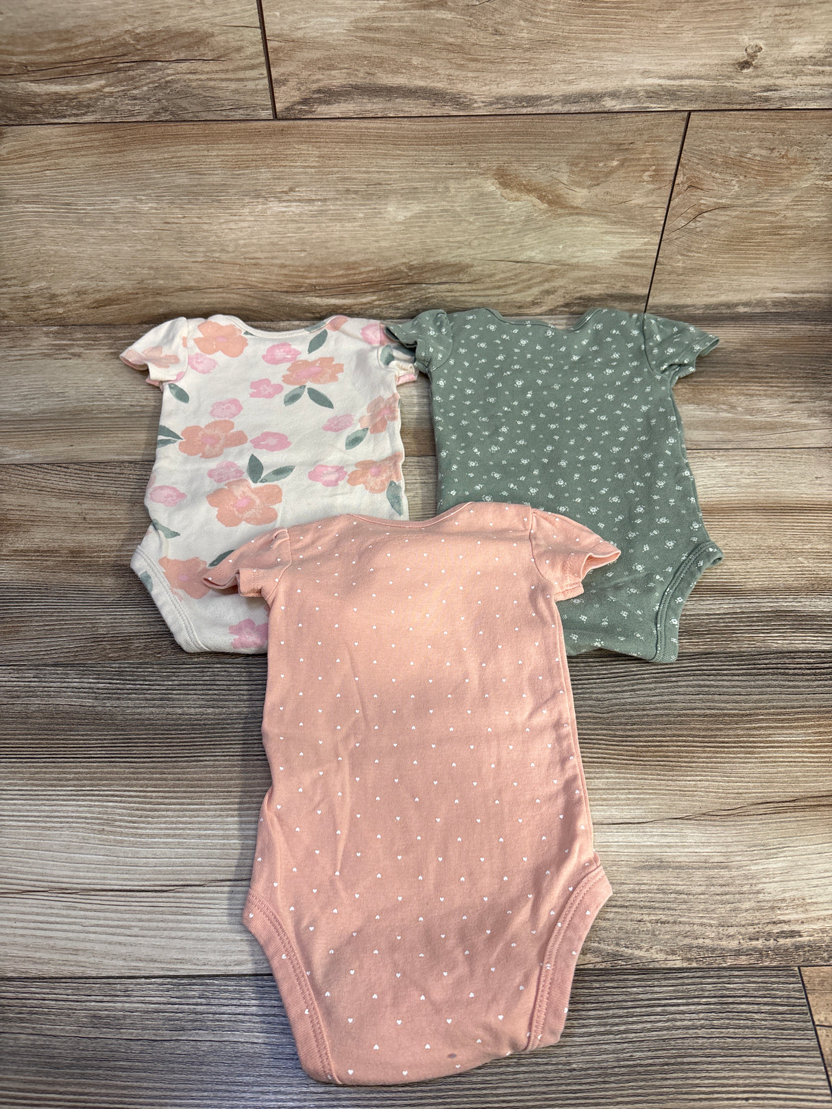 Carter's 3pk Bodysuits Peach sz 6m