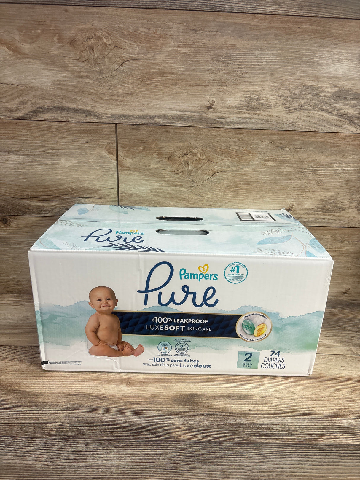 NEW Pampers Pure Diapers Size 2, 74ct.