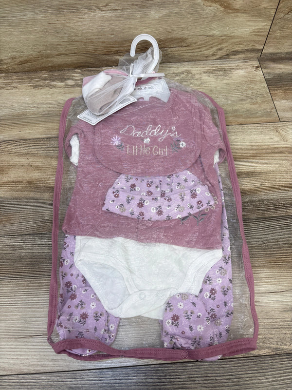 NEW Duck Duck Goose 9pc Layette Gift Set Pink sz 3/6m