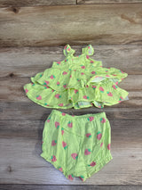 Koala Baby 2pc Strawberry Print Gauze Dress & Bloomers Set Green sz 3m