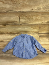 Gymboree Button Up Shirt Blue sz 2T