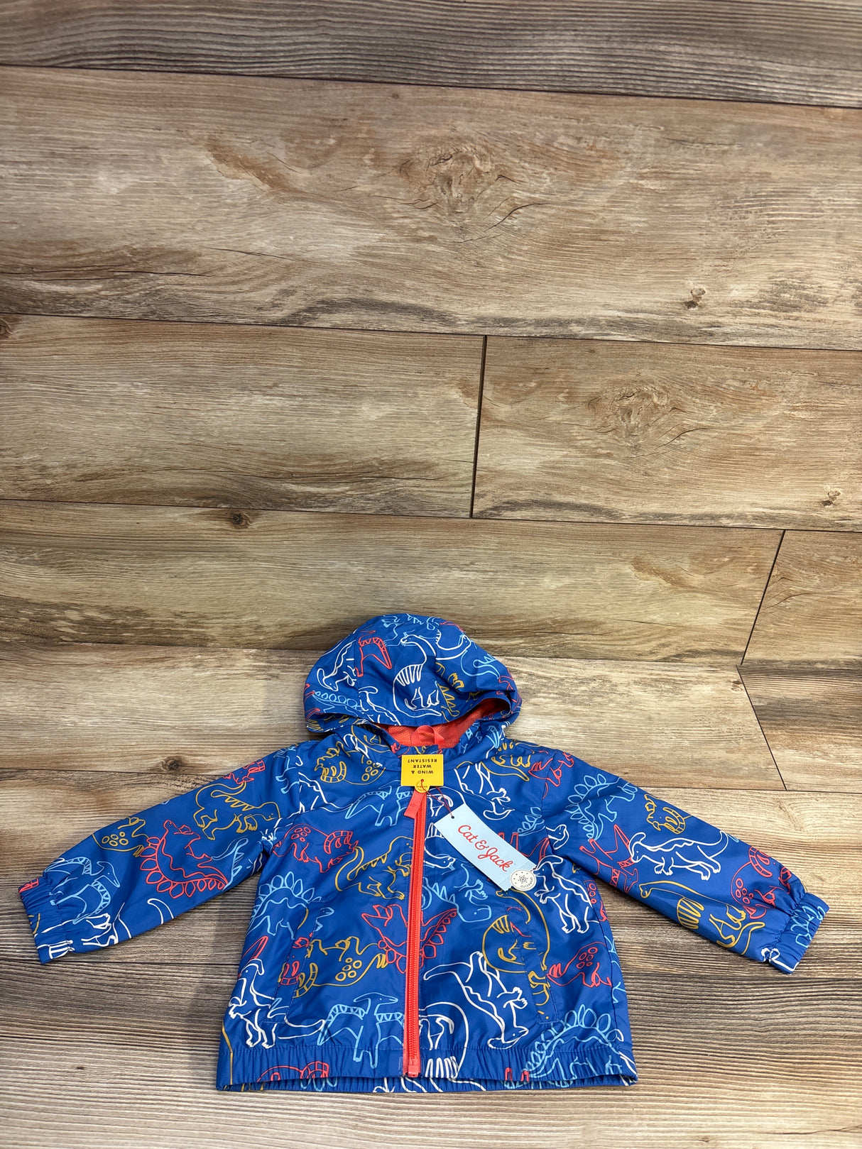 NEW Cat & Jack Dinosaur Windbreaker Jacket Blue sz 12m