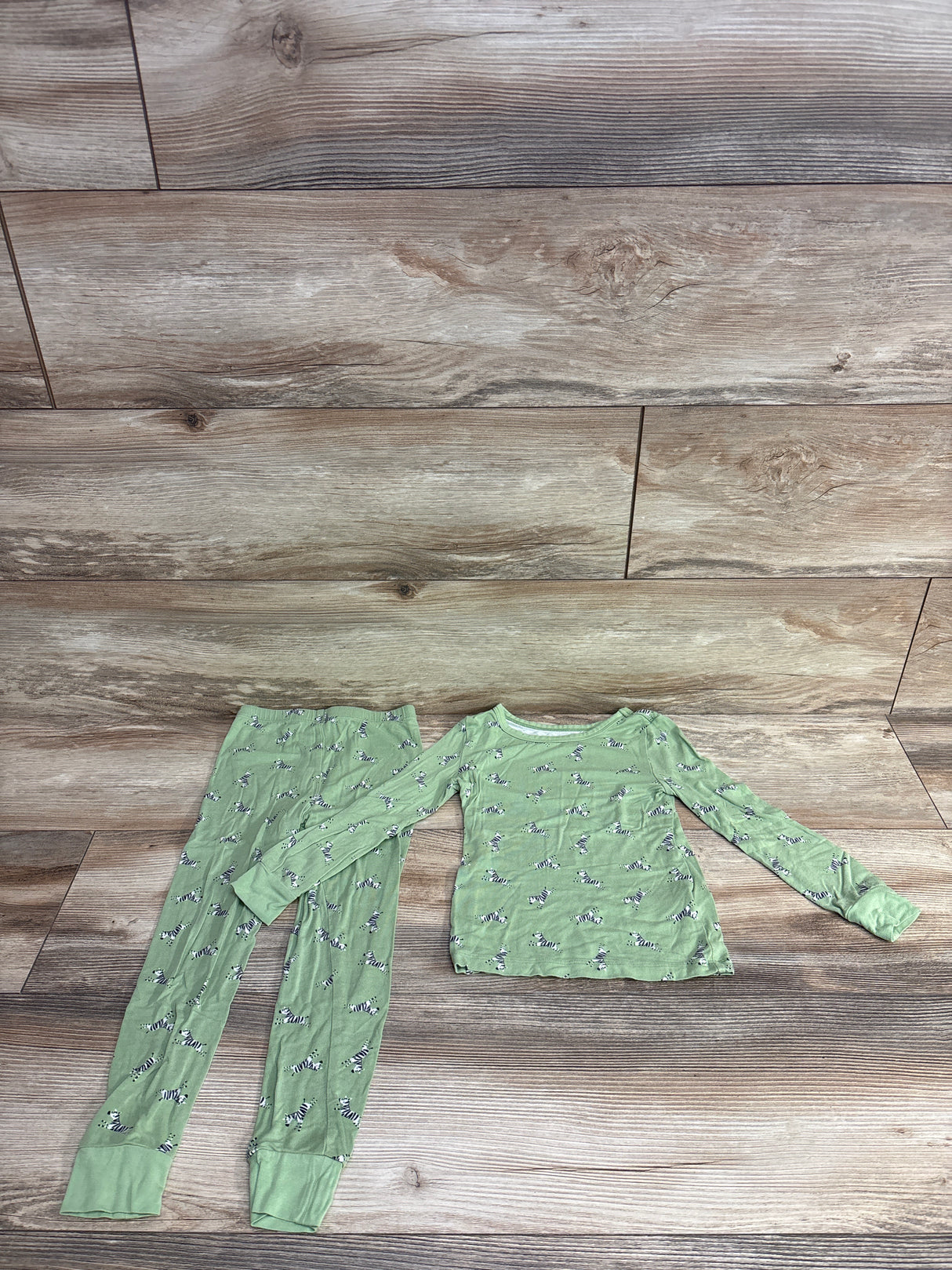 Little Me 2pc Zebra Pajama Set Green sz 4T
