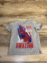 Marvel Spider-Man Red White & Amazing Shirt Grey sz 3T