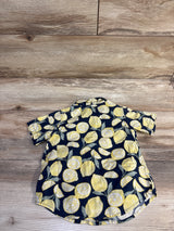 Old Navy Lemon Print Button Up Shirt Navy 18-24m