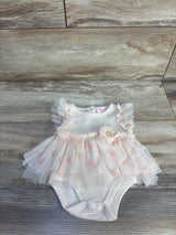 Little Lass Tulle Ribbed Bodysuit Beige sz 0-3m