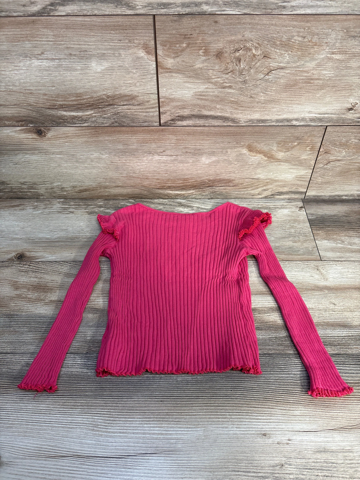 Isaac Mizarahi Ribbed Lettuce Trim Shirt Pink sz 5/6