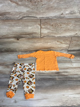 Disney Junior 2pc Mickey Mouse Thanksgiving pajama Set Orange sz 12m