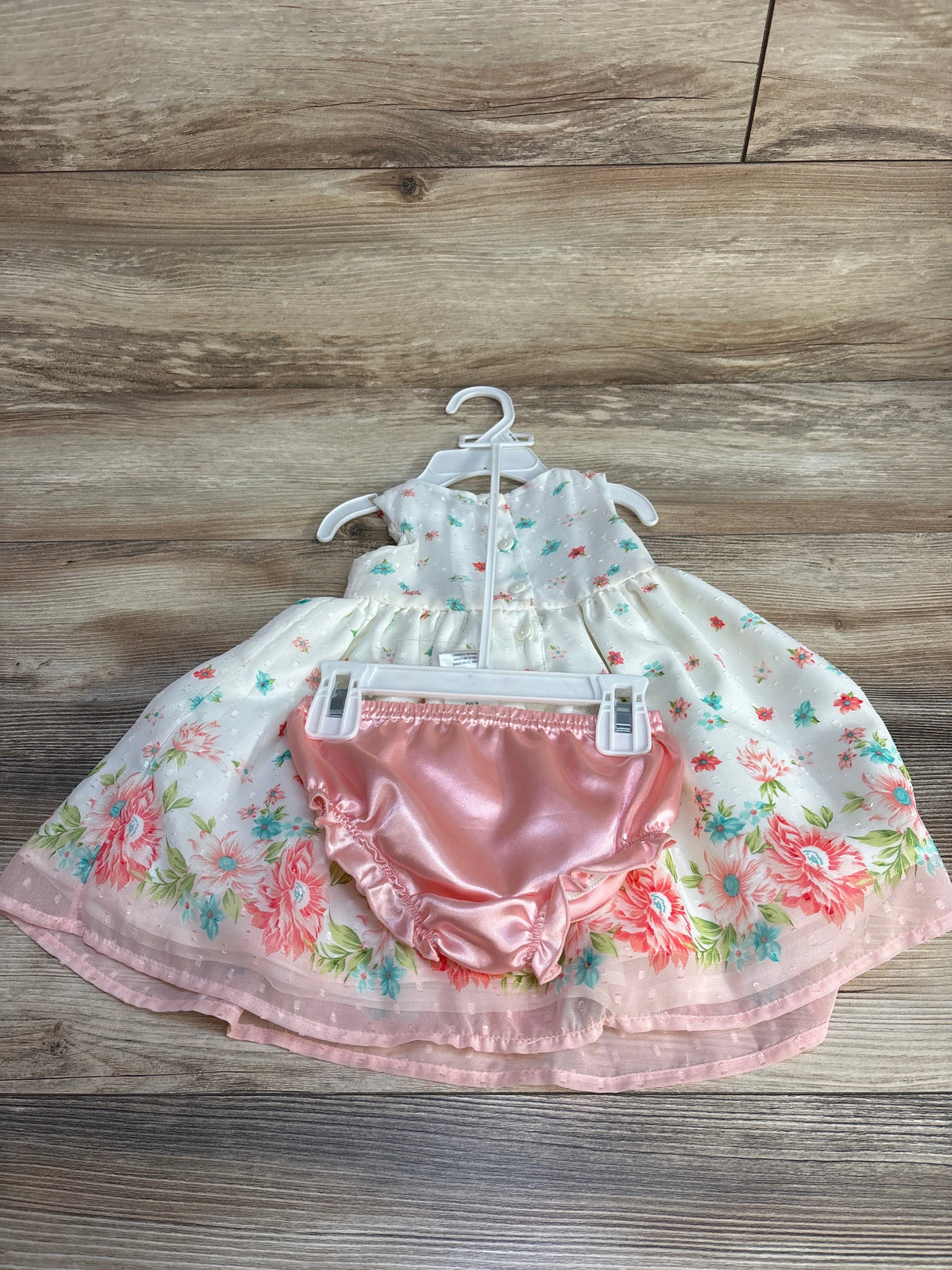 NWoT Nannette Baby Floral Dress & Bloomers White sz 6-9m - Me n Mommy To Be