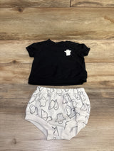 Cat & Jack 2pc Ghost Shirt & Bloomers Set Black sz 6-9m